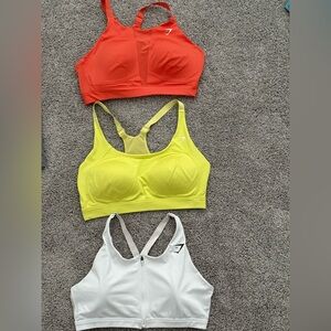 Gymshark Vibrant Sports Bra Trio - Orange, Yellow, White